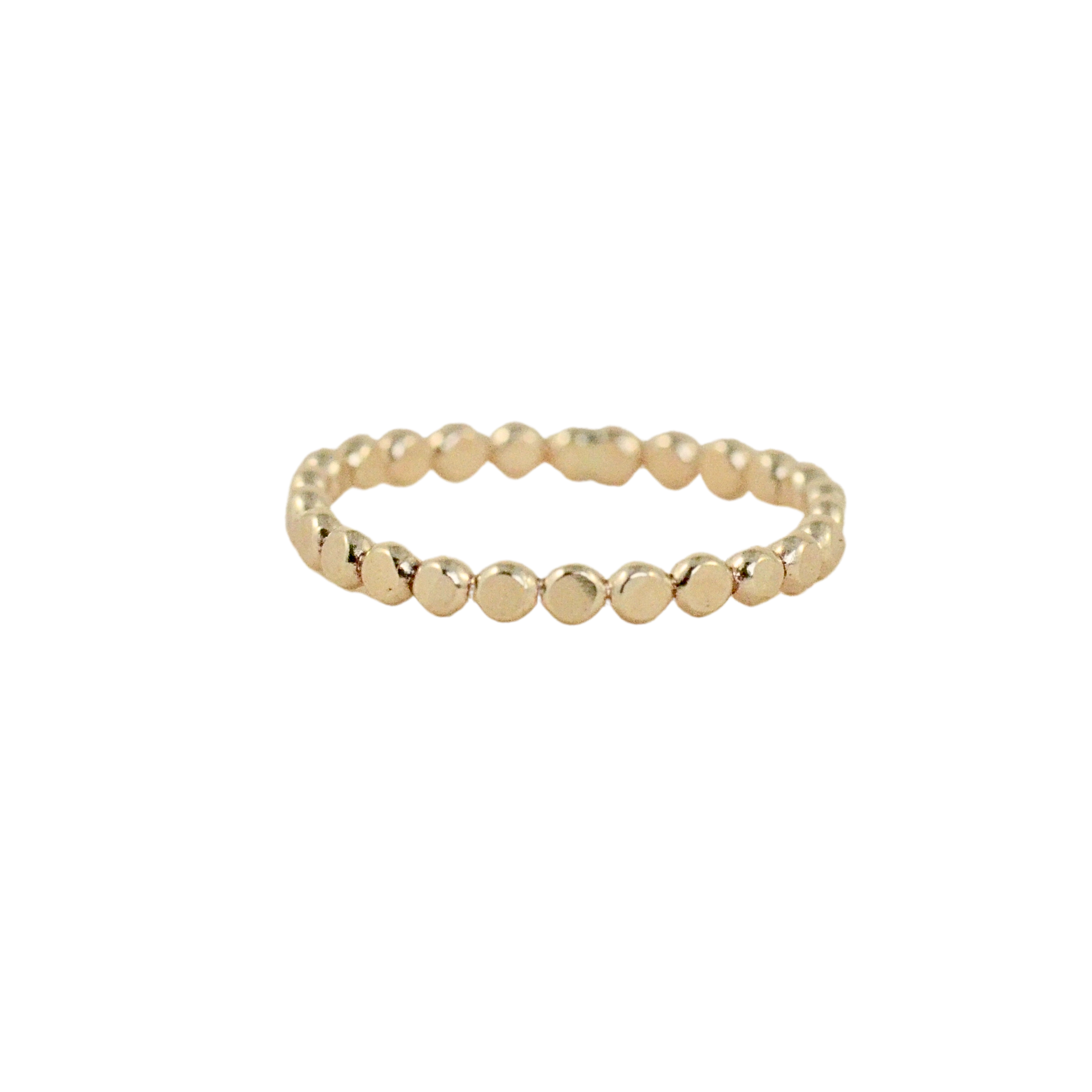 Gold Flat Ball Stacking Ring