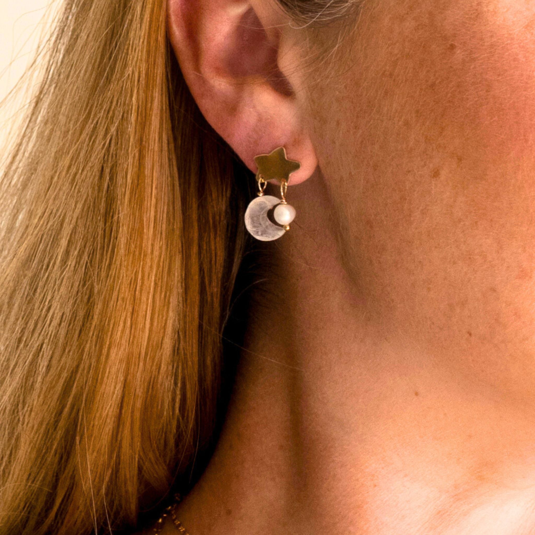 Selene Gold Charm Studs