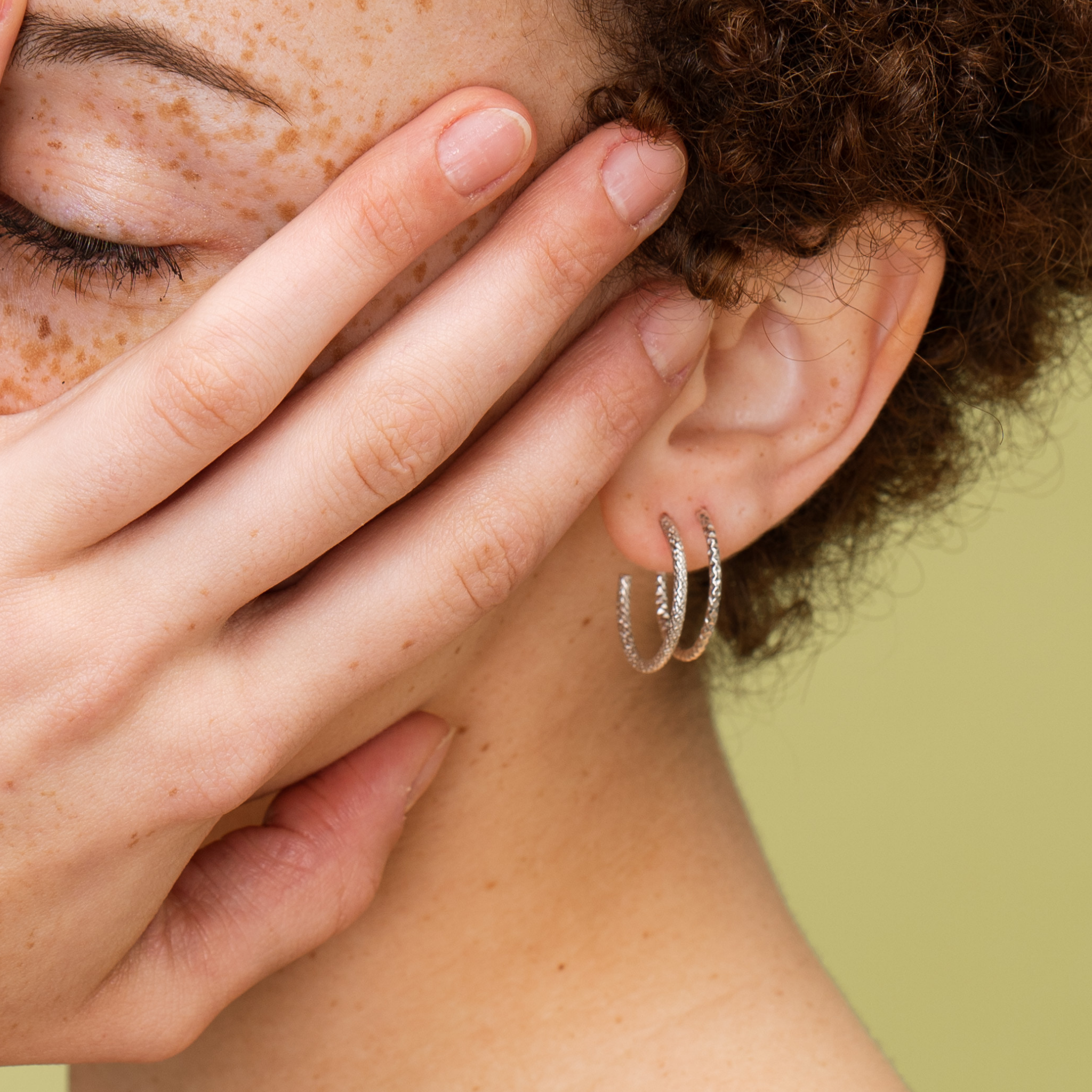 Sparkle Silver Small Hoop