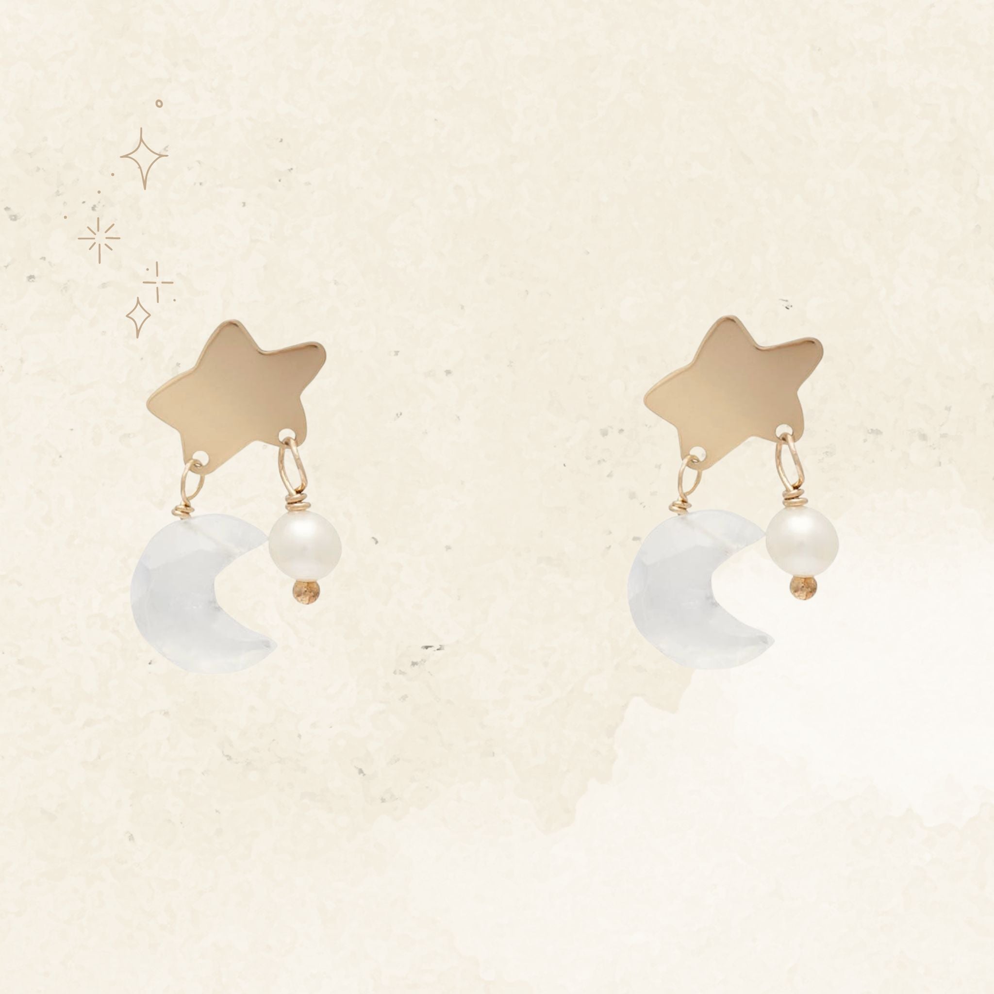 Selene Gold Charm Studs