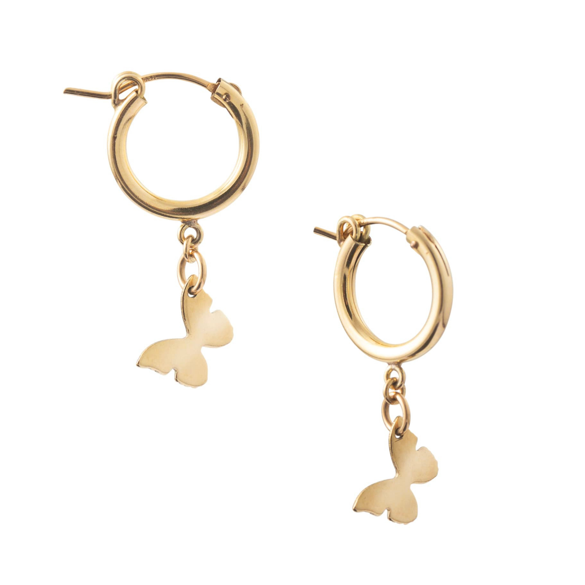 Metamorphosis Butterfly Gold Hoops