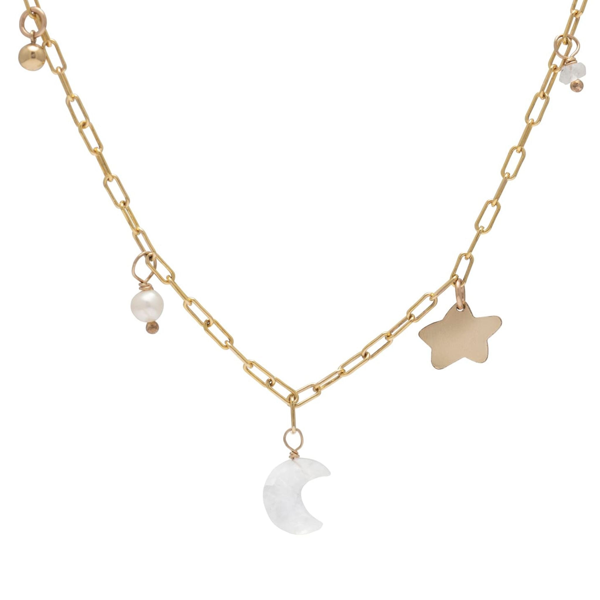 Selene Charm Gold Necklace
