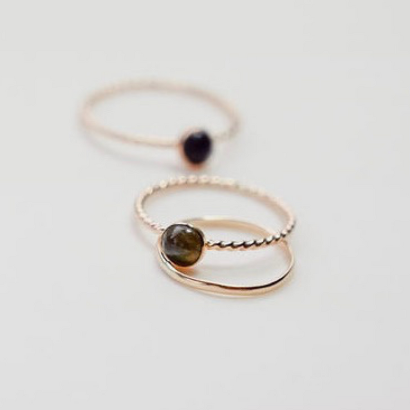 Gold Solitaire Gemstone Ring