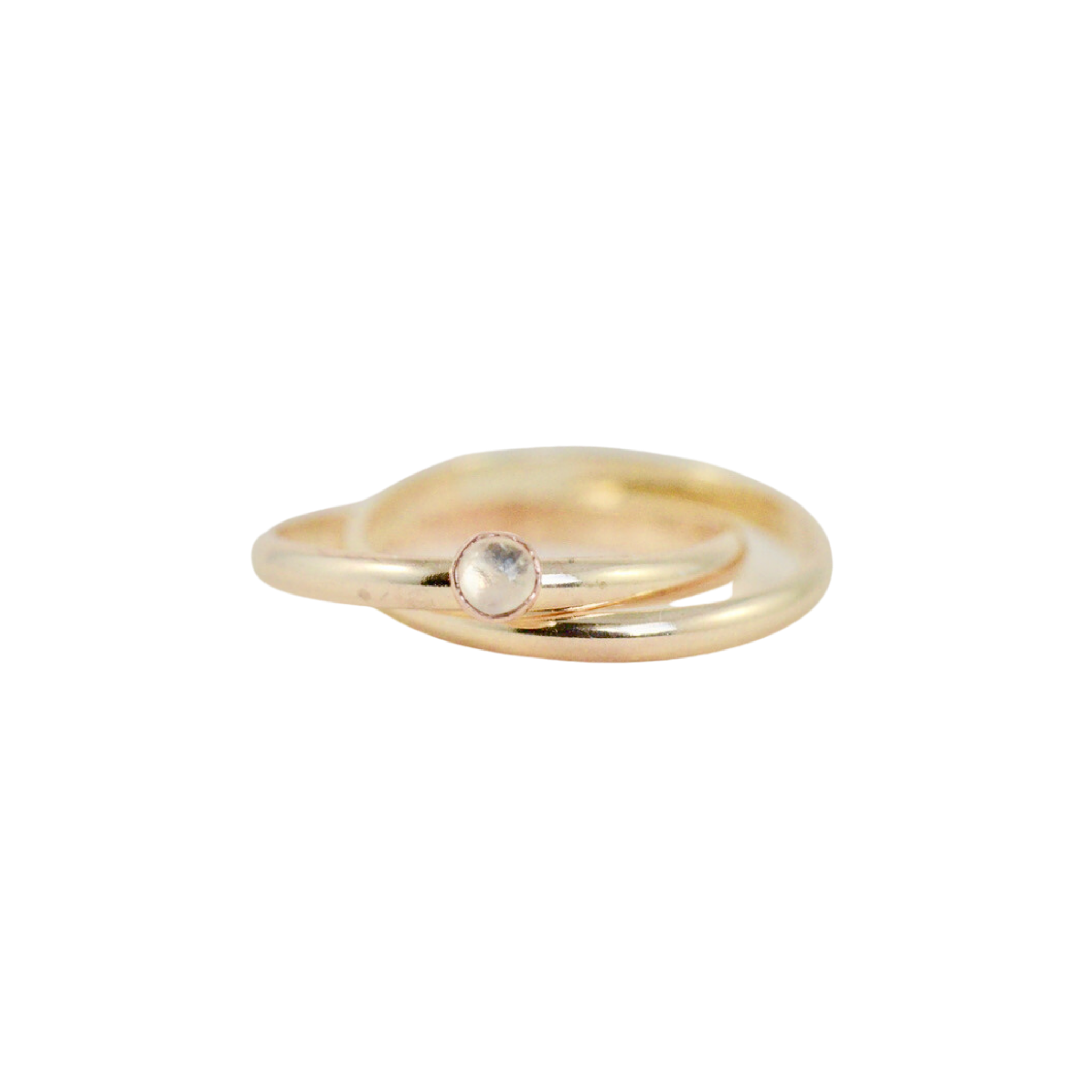 Gold Orbit Meditation Ring with Gemstone