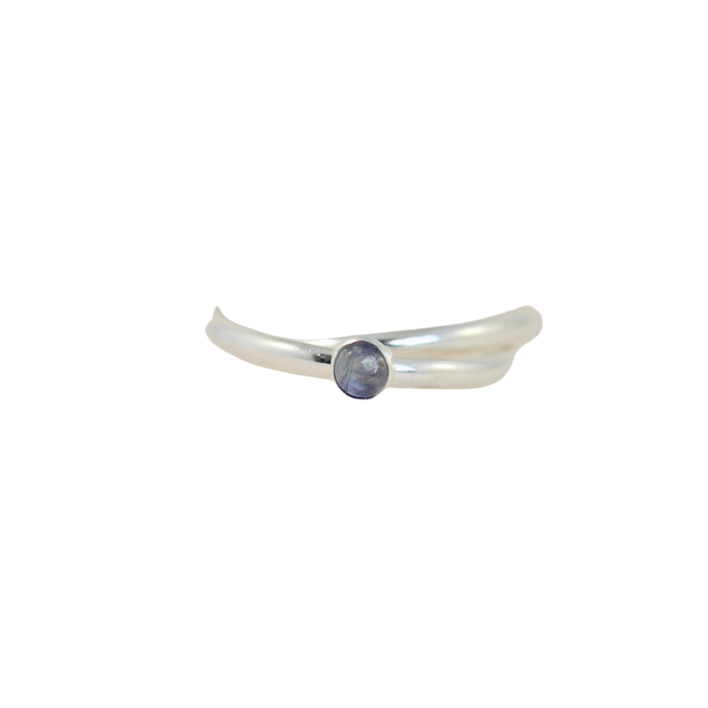 Silver Orbit Meditation Ring with Gemstone