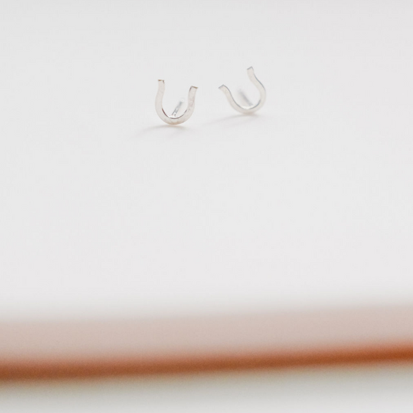 Sterling Silver Horseshoe Studs