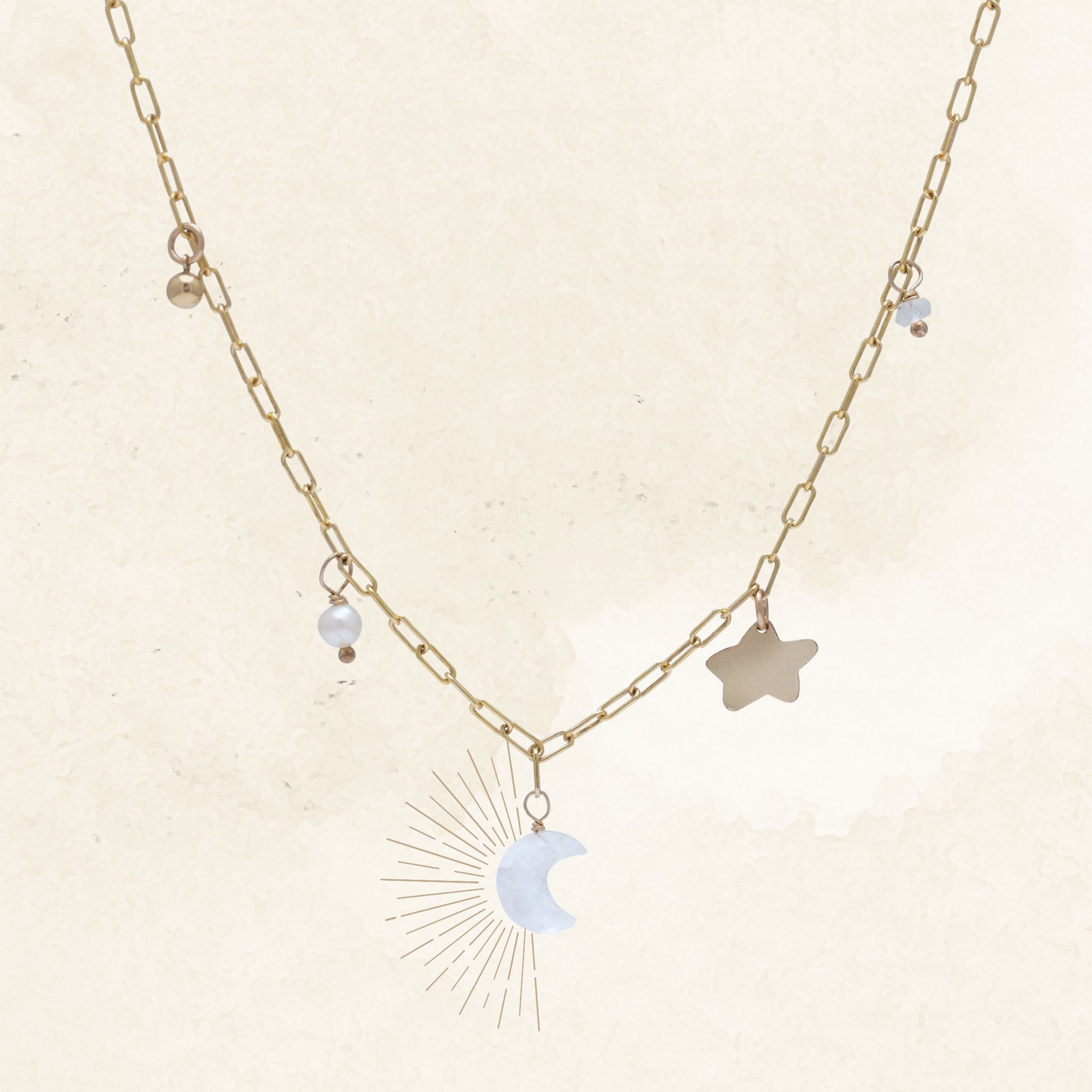 Selene Charm Gold Necklace