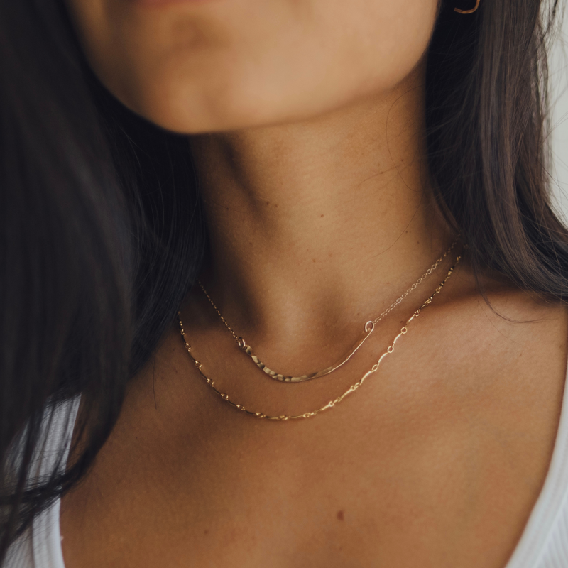 Gold Branch Texture Necklace
