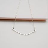 Silver Branch Textured Necklace