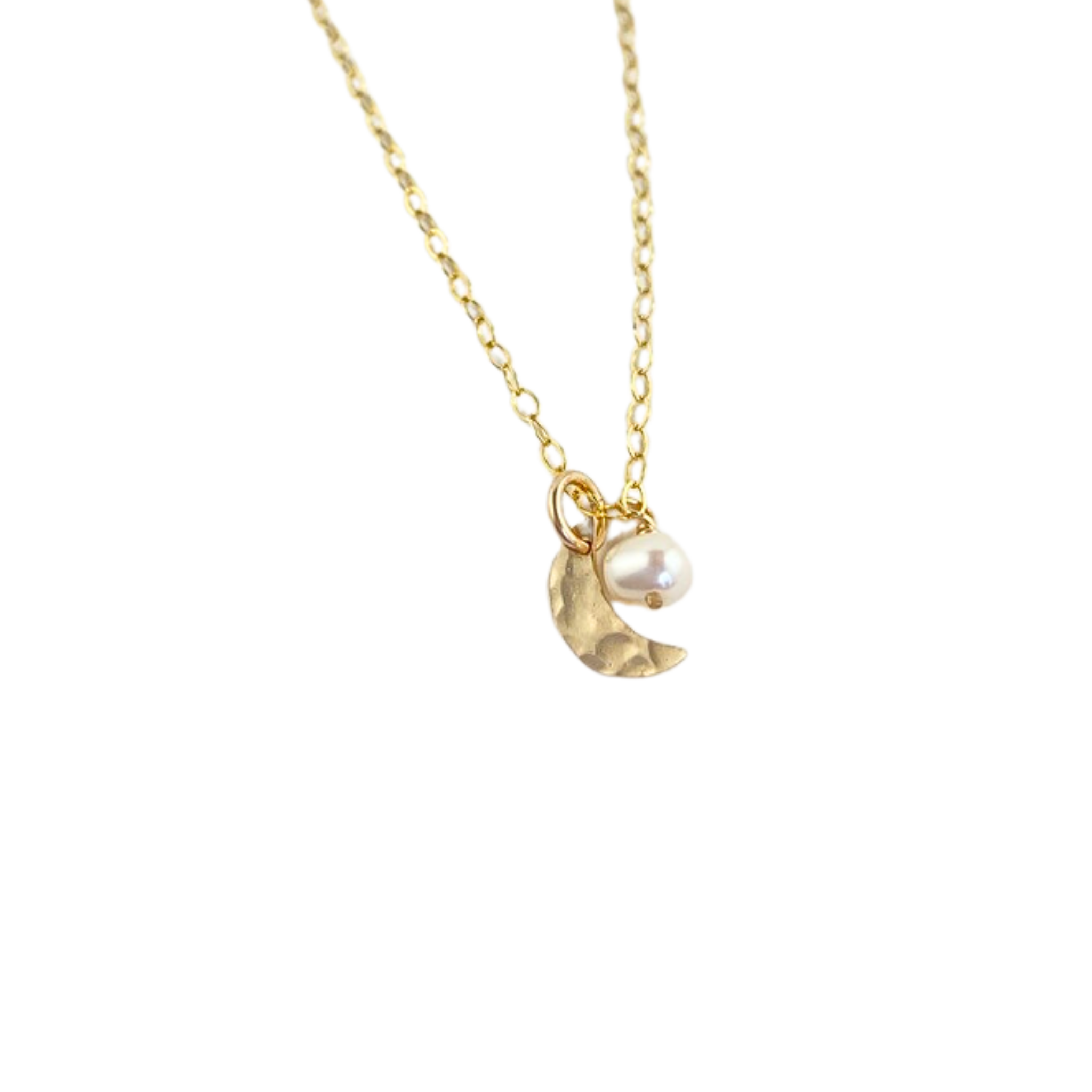 Dreamer Small Moon and Pearl Necklace
