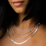 Silver Glitter Layering Necklace