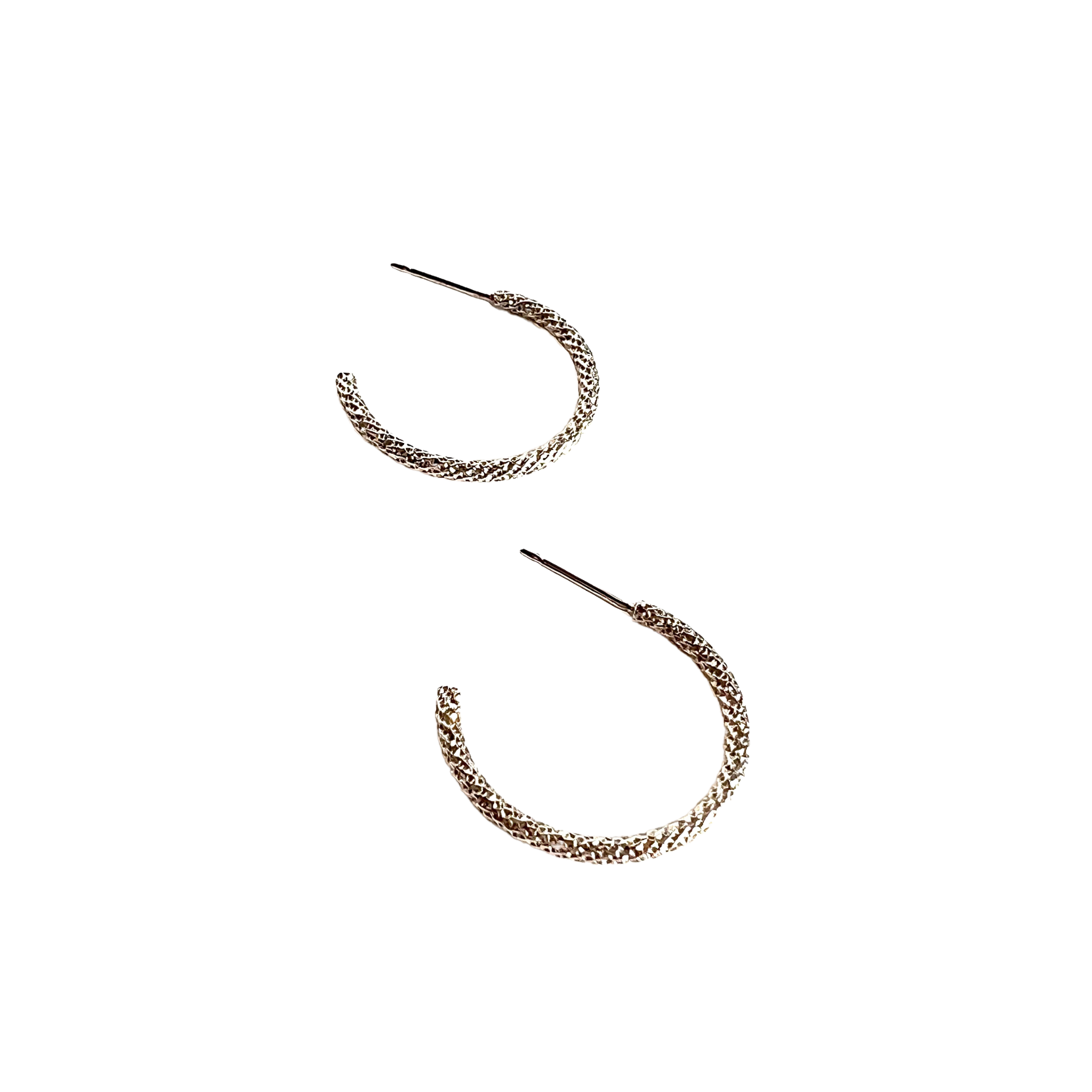 Sparkle Silver Small Hoops